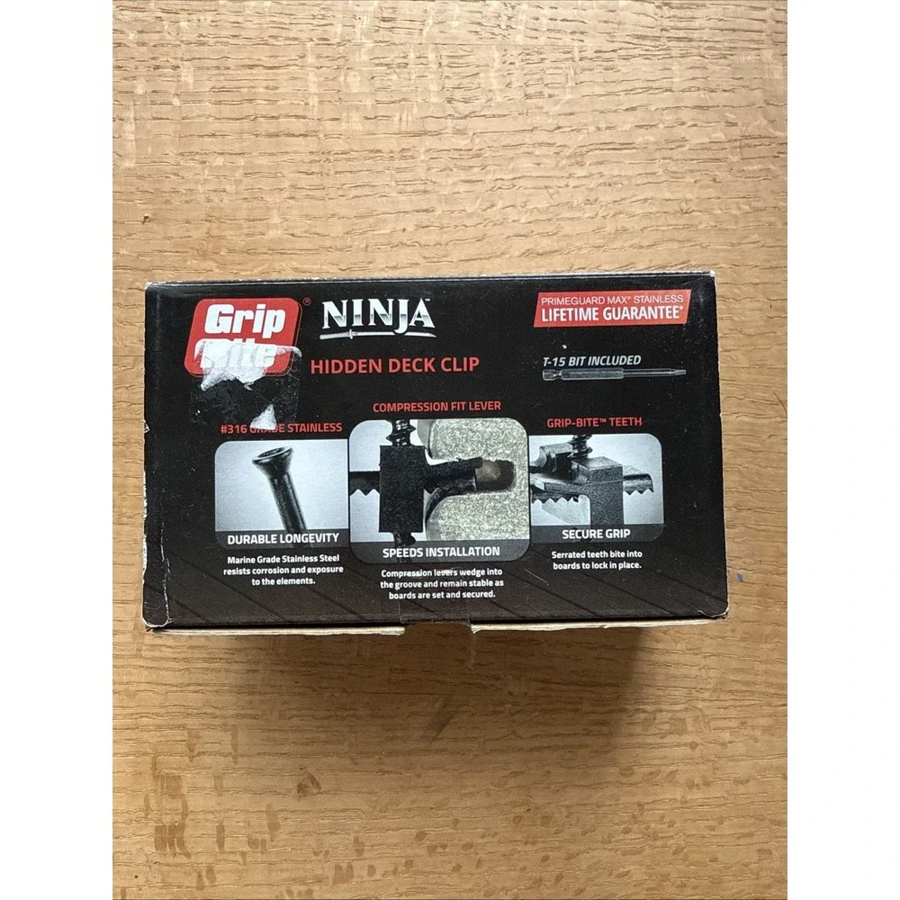 Grip-Rite Ninja Hidden Deck Clip 316 SS Color-Coated 49 Pack T-15